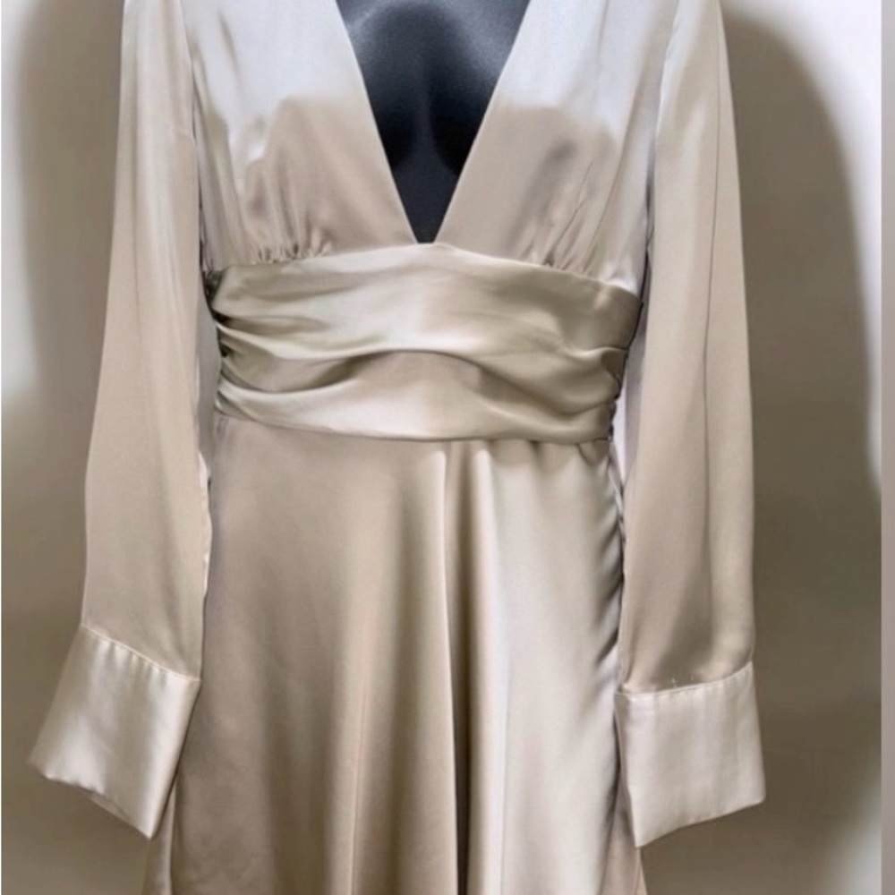 Elegant champagne color  Satin Dress